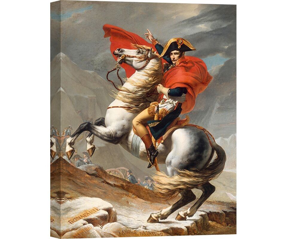 Leinwanddruck: Jacques-Louis David, Napoleon Bonaparte Überquerung des Gran San Bernardo