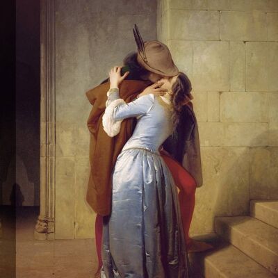Pintura en lienzo con calidad de museo de Francesco Hayez, El beso