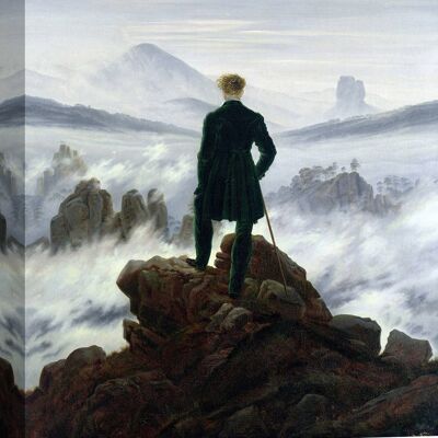 Quadro su tela: Caspar David Friedrich, Il viandante sul mare di nebbia