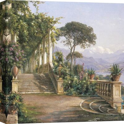 Quadro su tela di qualità museale Carl Frederic Aagaard, Loggia sul Lago di Como