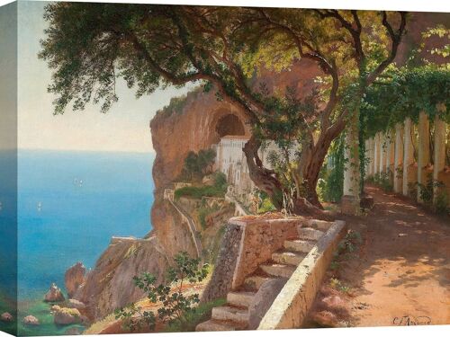 Quadro su tela di qualità museale Carl Frederic Aagaard, Pergola in Amalfi