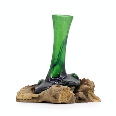 RBB-06 - Recycled Beer Bottles - Flower Vase on Wood - Sold in 1x unit/s per outer