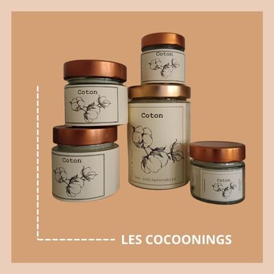 Bougie en cire de soja et colza - Coton - 180gr