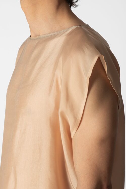 TOME Sleeveless T-Shirt 100% BEMBERG Cyclamen/Powder Pink - Large - Powder pink