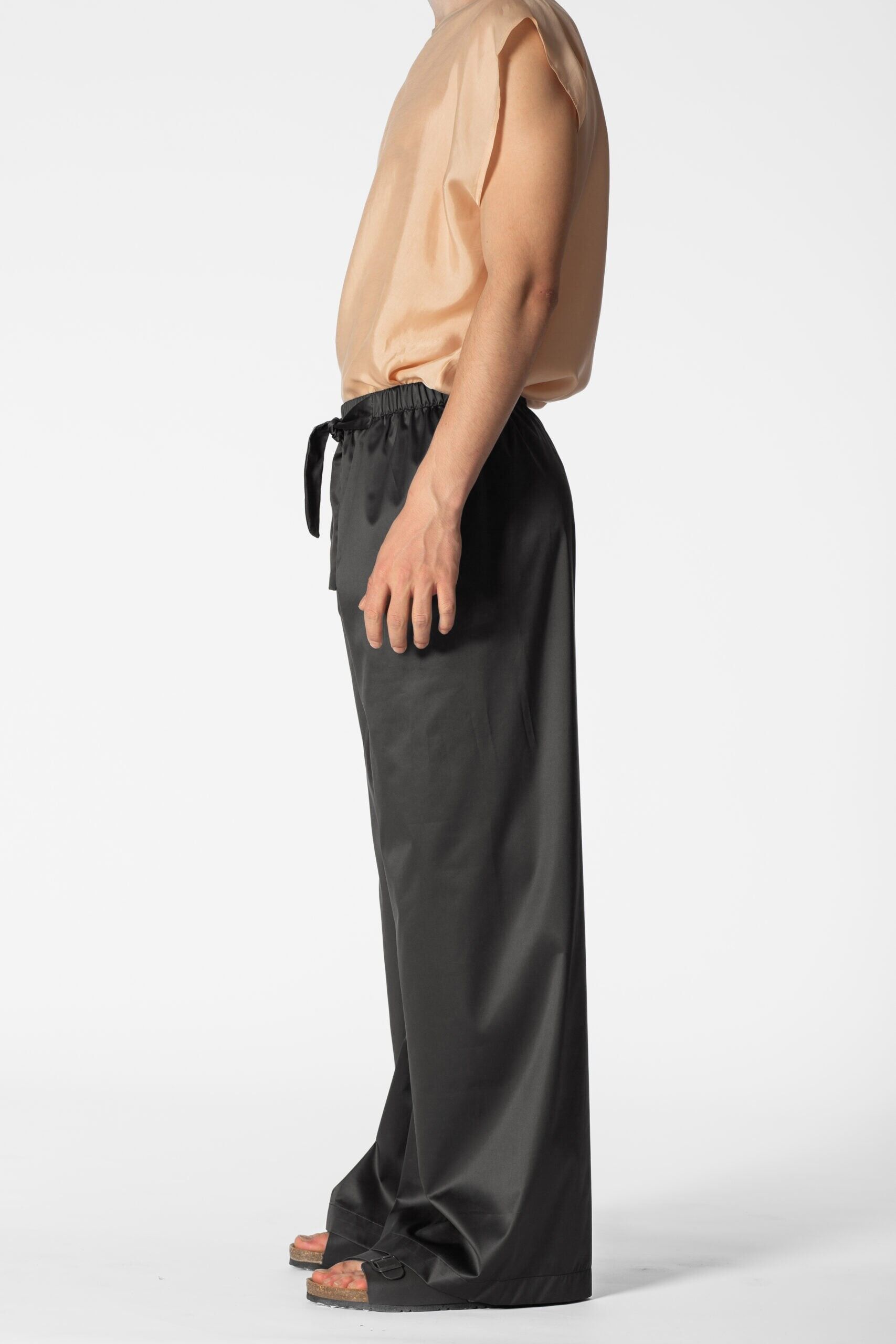 SAM WIDE PANTS - Black/Olive/Ocra Newlife - Small - BLACK