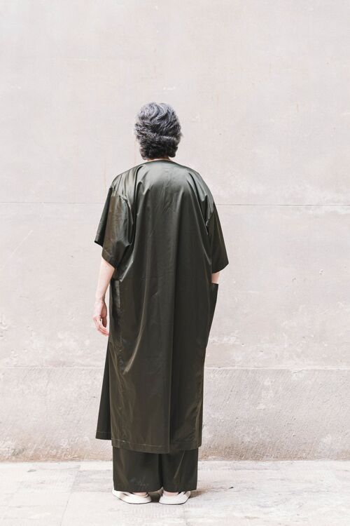 SAMUE TUNIC - Black/Olive/Ocra Newlife - Small - OLIVE