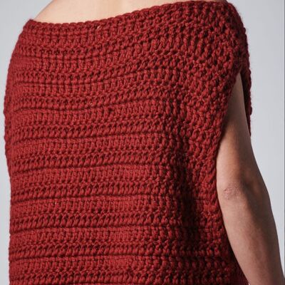 TIISHATSU hand knitted t-shirt - S - Red