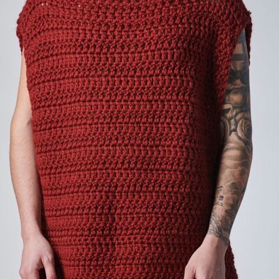 TIISHATSU hand knitted t-shirt - M - Red