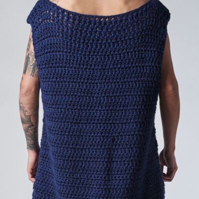 TIISHATSU hand knitted t-shirt - M - Blue