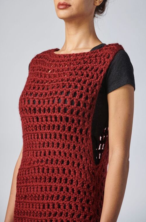 DORESU hand knitted dress - M - Red