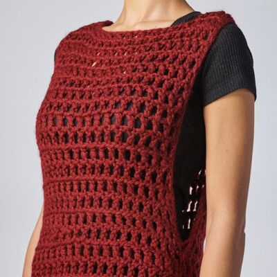 DORESU hand knitted dress - M - Red