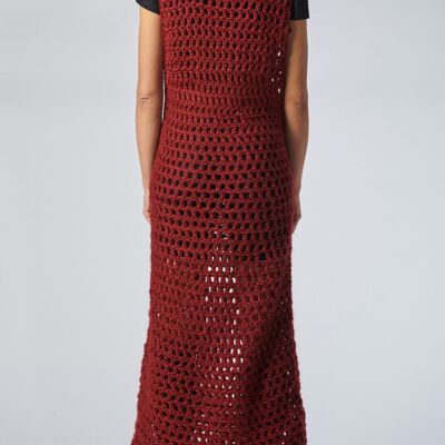 DORESU hand knitted dress - L - Red