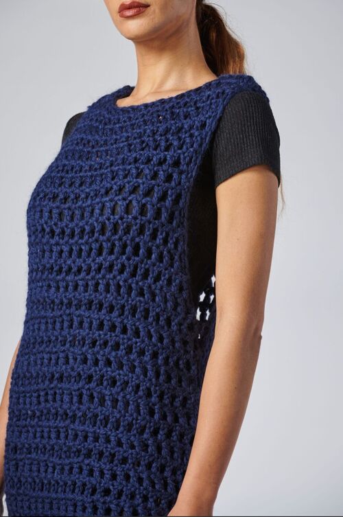 DORESU hand knitted dress - L - Blue