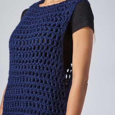 DORESU hand knitted dress - L - Blue