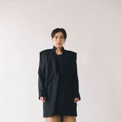 MICHIYUKI midi coat - Small - BLACK