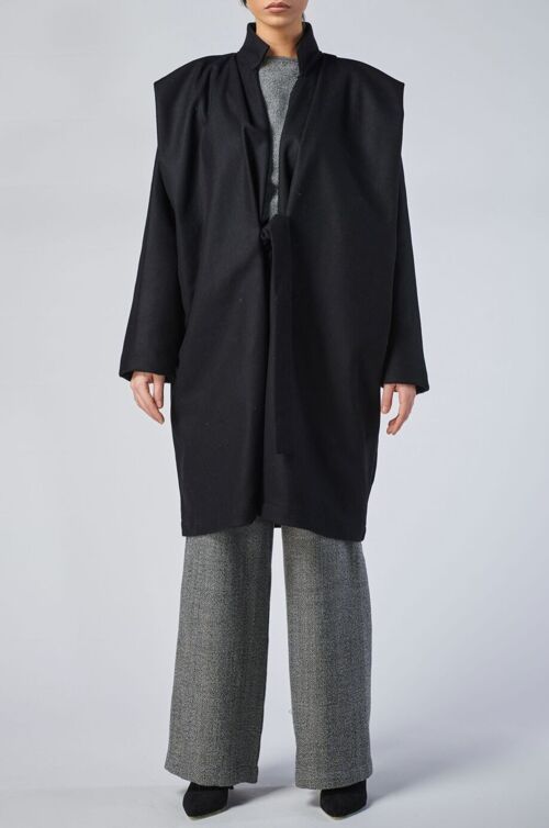 MICHIYUKI midi coat - Small - BLACK