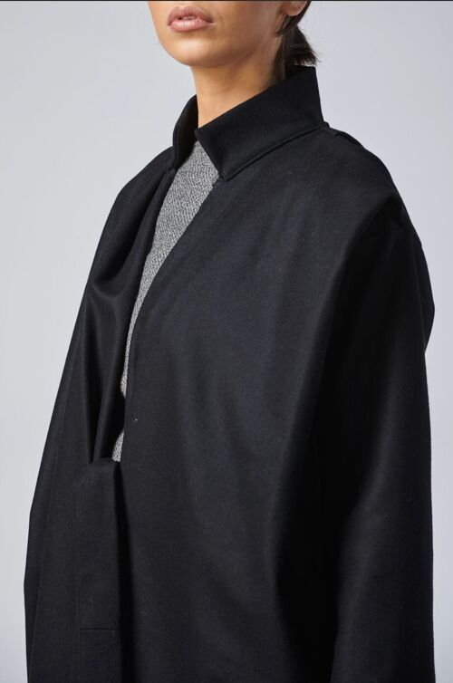 MICHIYUKI midi coat - Medium - BLACK