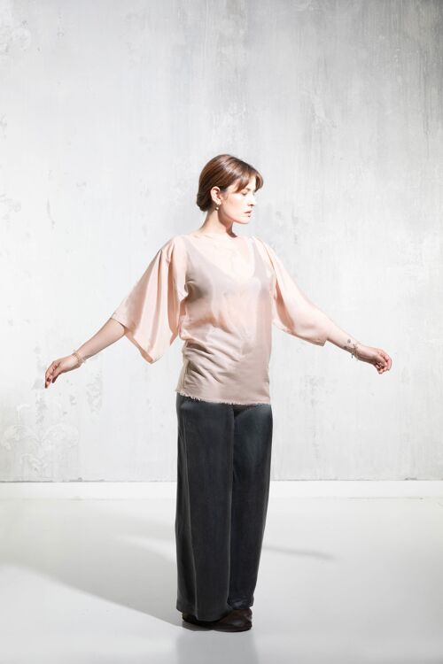 TOMESODE BLOUSE - Small - Powder pink