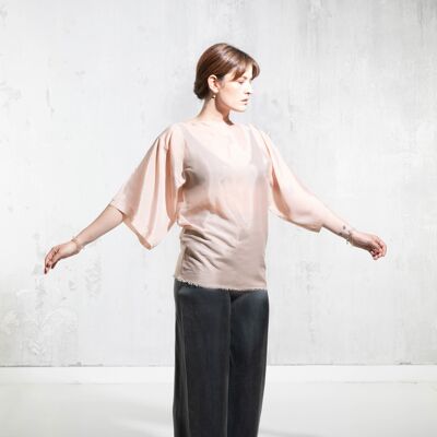 TOMESODE BLOUSE - Small - Powder pink