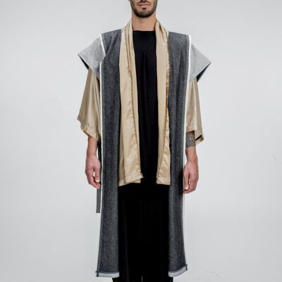 Denim-Kimono – S – GRAU