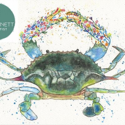 Claude the Crab Signierter Aquarell-Kunstdruck