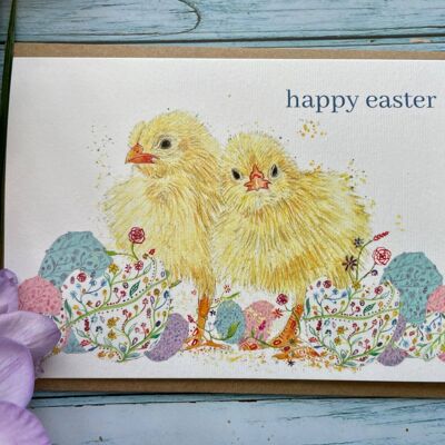 Easter Chick Eco Card | Blank Nature Colourful Watercolour