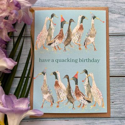 Have a quacking birthday! Duck Eco Card Funny Colour Farm
