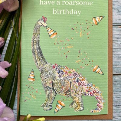 Have a rawsome birthday! Dinosaur Card Birthday Funny Colour