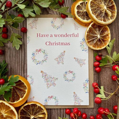 Have a Wonderful Christmas Nature Eco Friendly Card Blank