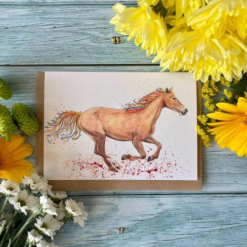 Horse | Eco Friendly Card Colourful Greetings Blank Animal