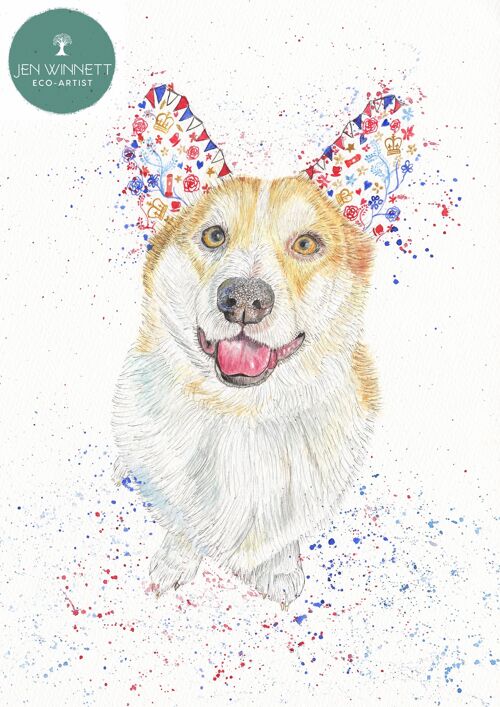 Susan the Corgi Signed Watercolour Art Dog Print