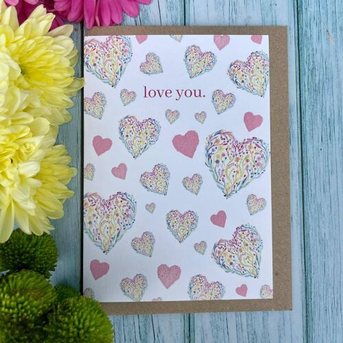 Love you | Eco Friendly Card Colourful Friend Blank Mothers