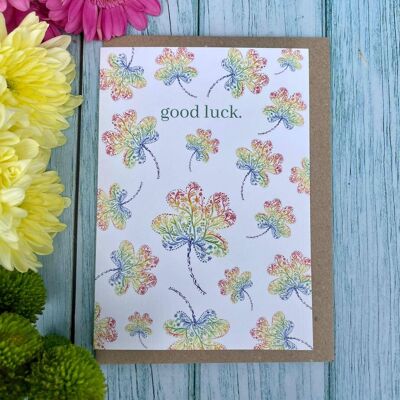 Good Luck Eco Friendly Card Occasions Blank Colourful
