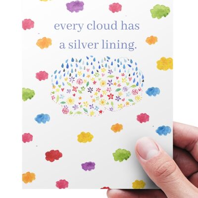 Cada nube tiene una tarjeta respetuosa con el medio ambiente para la ocasión.