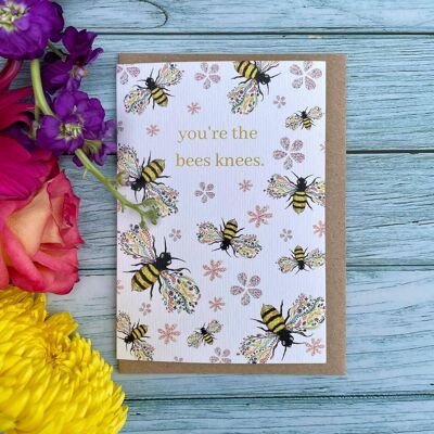 You're the Bees Knees Eco Friendly Card Blank | Colourful |