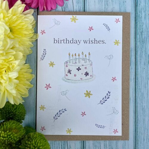 Birthday Wishes - Eco Friendly Card Colourful Occasion Blank