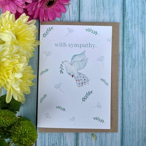 With Sympathy | Eco Friendly Card Blank | Colourful | Flower