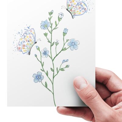 Non ti scordar di me Flower Eco Friendly Card | Colorato | Vuoto