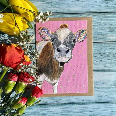 Cow | Eco Friendly Card Colourful Greetings Cute Blank Funny