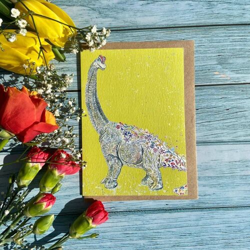 Dinosaur Eco Friendly Card Colourful Childrens Nature Blank