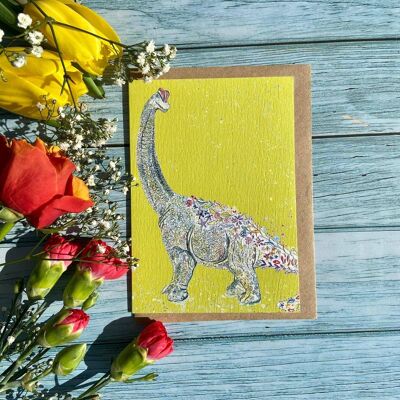 Dinosauro Eco Friendly Card Colorata Natura Bambini Vuoto