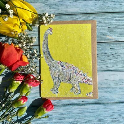 Dinosaure Eco Friendly Carte Pour Enfants Colorés Nature Vierge