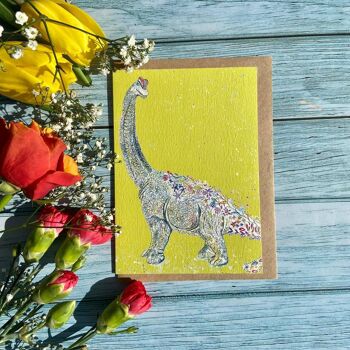 Dinosaure Eco Friendly Carte Pour Enfants Colorés Nature Vierge 1