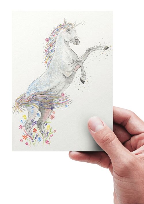 Unicorn Eco Friendly Animal Card Blank | Colourful | Animal
