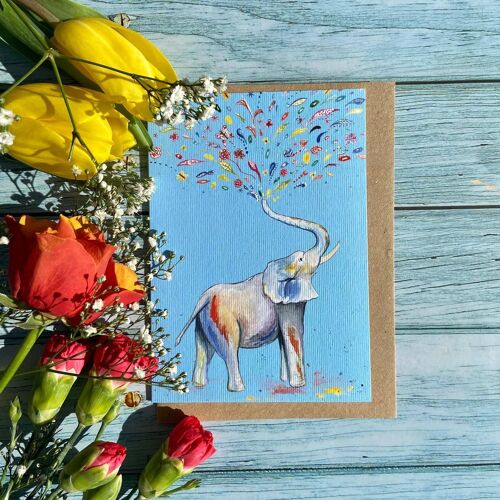 Elephant |Eco Friendly Card Colourful Greetings Blank Animal