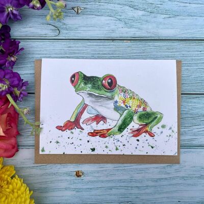Frog | Eco Friendly Card Colourful Greetings Blank Animal