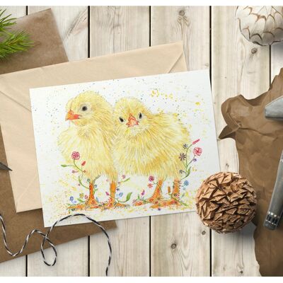 pulcini | Eco Friendly Card Saluti colorati Pasqua vuoto