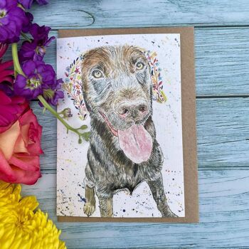 Ozzy le Labrador Eco Friendly Card Blank | Coloré | Chien 1