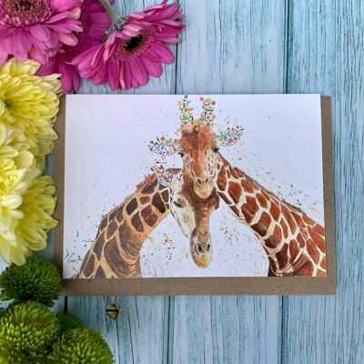 Giraffa | Carta ecologica Amico vuoto matrimonio colorato