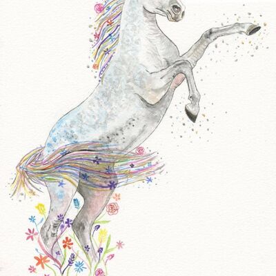 Stampa animalier con arte dell'acquerello firmata unicorno | Di Jen Winnett